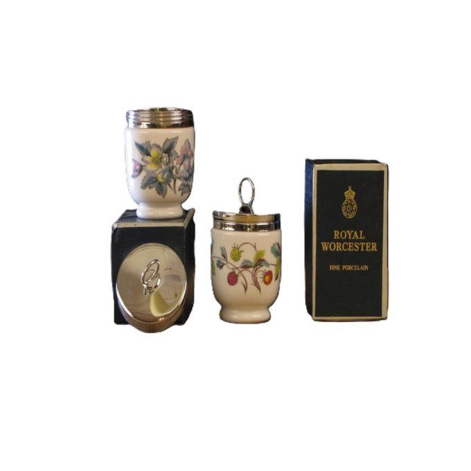 Paire de Cuiseurs à œufs vintage en porcelaine anglaise " Royal Worcester " 