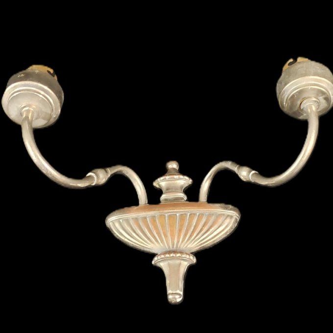 Applique murale double en laiton nickelé – style classique