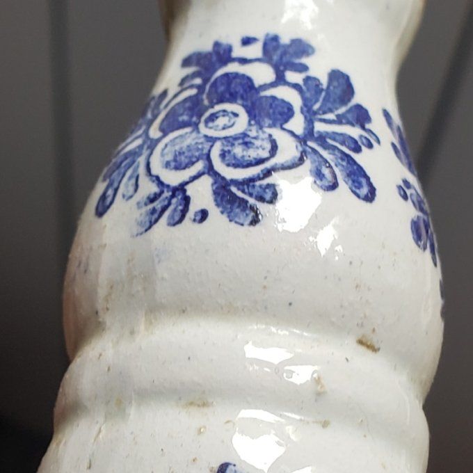 Jardinière en cuivre  – Pieds griffe laiton & poignées porcelaine