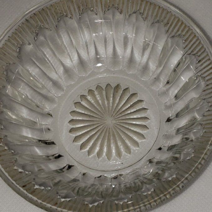 Charmant lot de 8 coupelles en verre ancien – Style Art Déco - Années 50