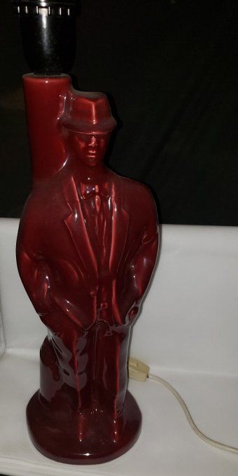 Paire de lampes décoratives vintage en céramique vernissée