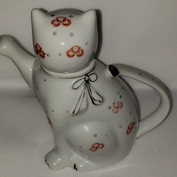 Charmante théière vintage décorative en forme de chat