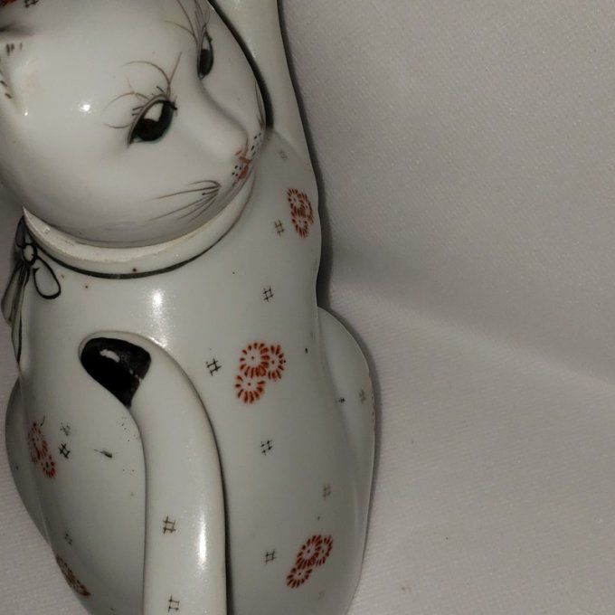 Charmante théière vintage décorative en forme de chat