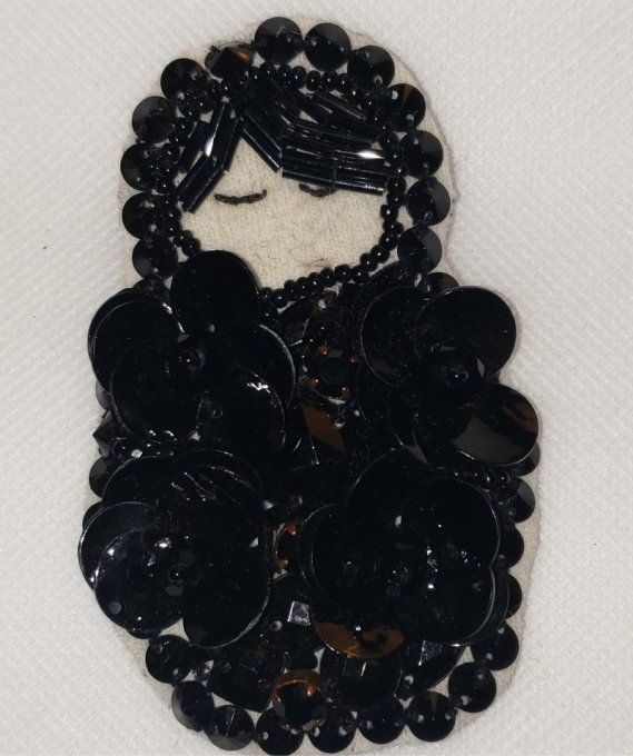 Broche en tissus (lainage) Brodée – Perles de Nacre Peinte,  Modèle Unique, fait main