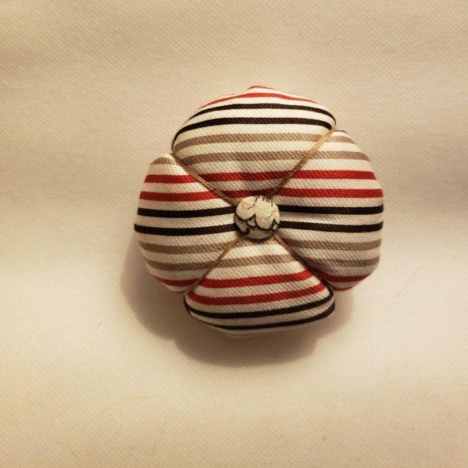 Broche Fait main, tissus  cotonnade bayadère