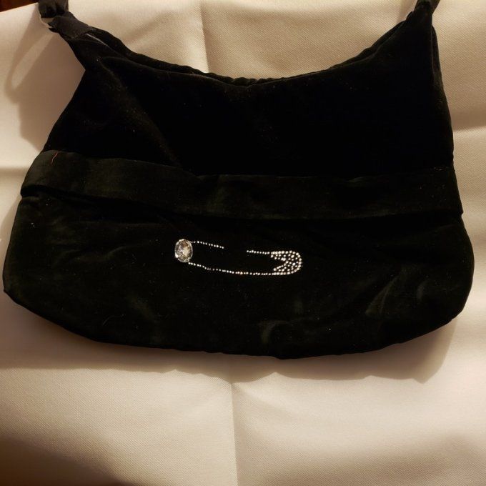 Grand sac en velours noir. Pièce unique