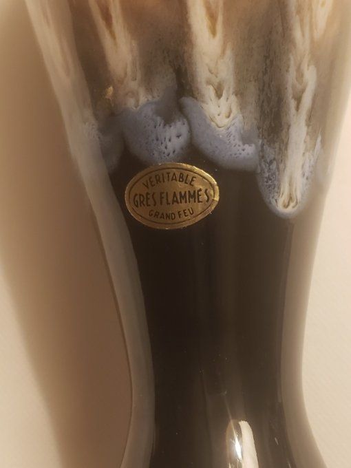 Vase années 70 en grès flammé – Production artisanale