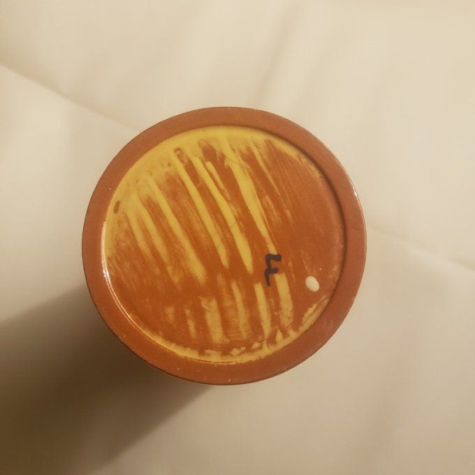 Rafraichissoir en argile émaillé - Décor floral style provençal