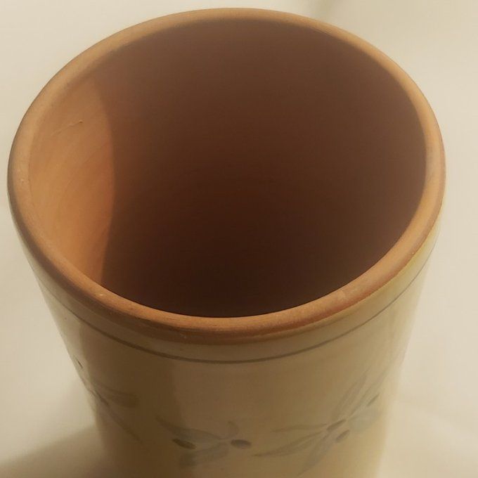 Rafraichissoir en argile émaillé - Décor floral style provençal