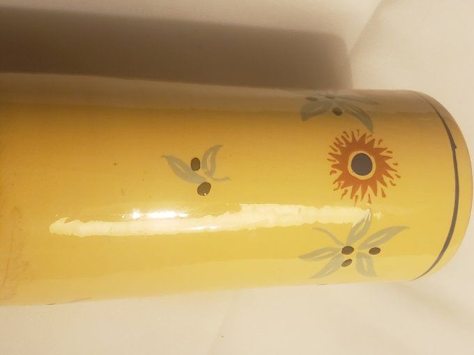 Rafraichissoir en argile émaillé - Décor floral style provençal