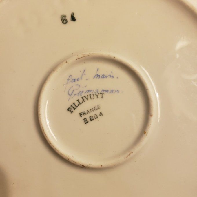 Ancienne assiette de bébé chauffante et son bol « Maison au jardin » années 80