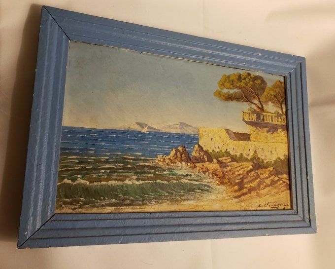 Paysage méditerranéen -Huile sur panneau