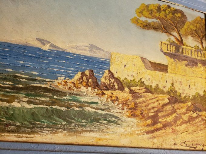 Paysage méditerranéen -Huile sur panneau