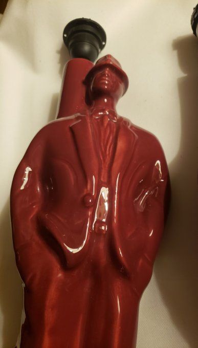 Paire de lampes décoratives vintage en céramique vernissée