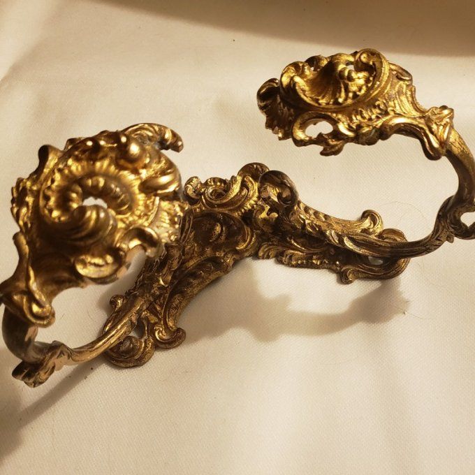 Paire d’embrasses à rideaux en bronze doré – Style Louis XV Rocaille – France XIXᵉ siècle