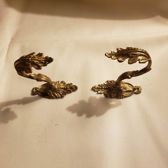  Paire d’ embrasses antiques  pour rideaux -  Bronze doré