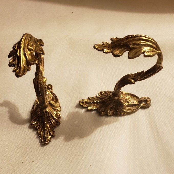  Paire d’ embrasses antiques  pour rideaux -  Bronze doré