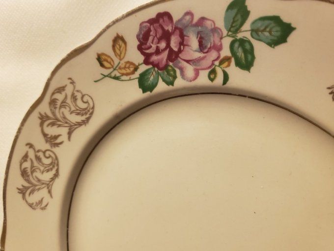 Lot vintage de 9 assiettes à desserts-  Porcelaine 