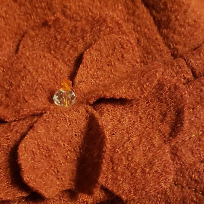 Ensemble snood + chapeau en laine bouillie orange – création artisanale