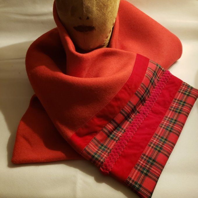 Écharpe / Étole en Drap de laine double– Chaleur & Style Tartan- Pièce unique-