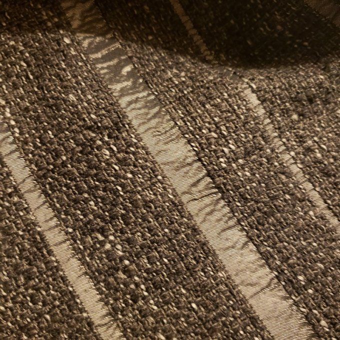 Étole/écharpe double matière, Tweed et Taffetas – Pièce unique -