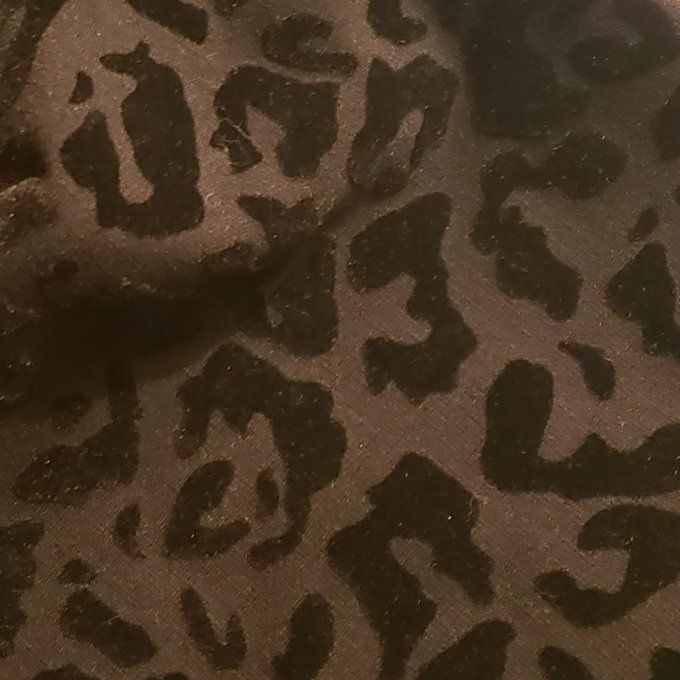 Duo écharpe et chapeau noir motif léopard - Pièce unique- 