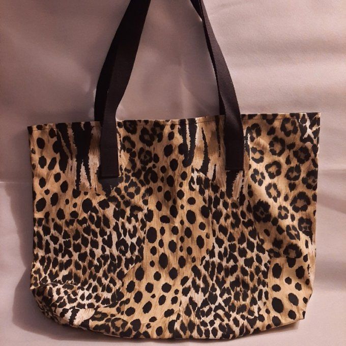 Grand cabas -Tissus motif Panthère - Fait main