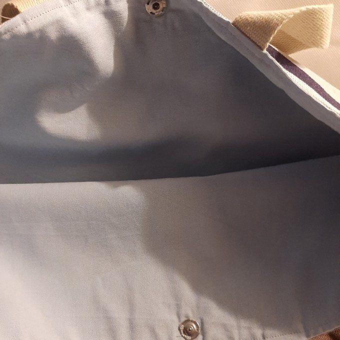 Grand sac cabas en tissus bayadère – Fait main 