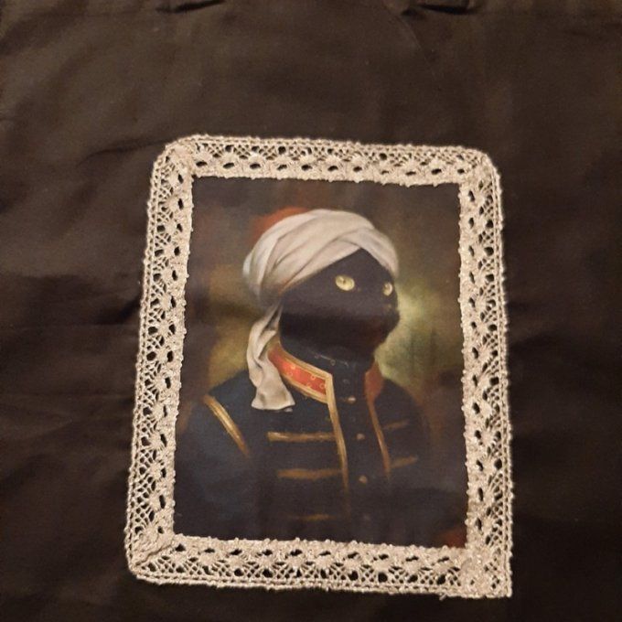 Tote-bag  toile de coton noir  pour faire ses courses avec chic!