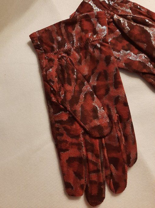 Paire de Gants élégants en cuir imprimé  