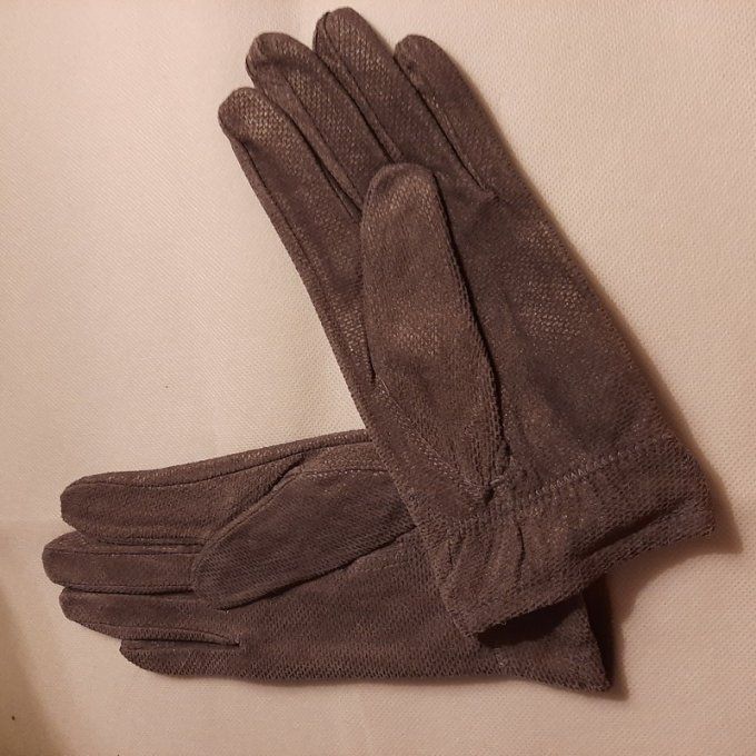 Paire de gant en cuir souple - couleur  taupe