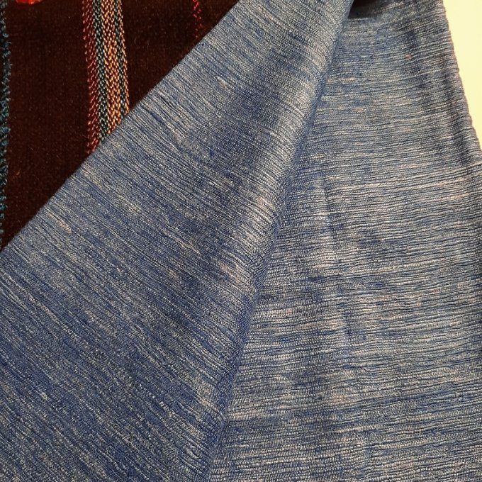 Étole–Châle–Poncho 3-en-1 en tweed et soie, fermé par boutons – Pièce unique