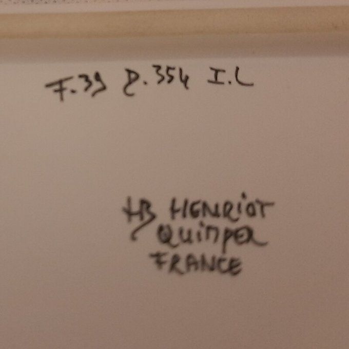 Ravier vintage HB Henriot Quimper – Décor floral bleu et blanc 