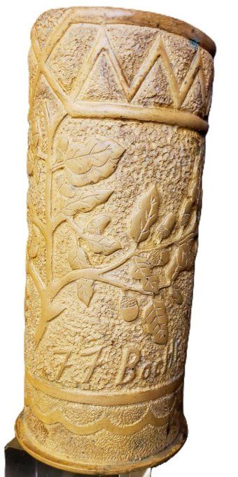 Vase dans ancienne douille d’obus calibre 77mm– Art de tranchée 1914-1918 – 