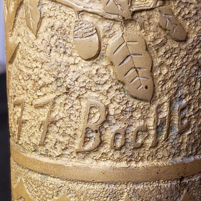 Vase dans ancienne douille d’obus calibre 77mm– Art de tranchée 1914-1918 – 