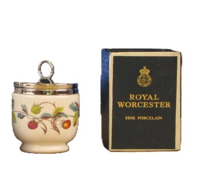 Paire de Cuiseurs à œufs vintage en porcelaine anglaise " Royal Worcester " 