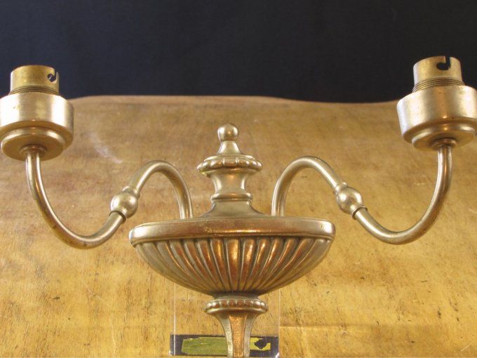 Applique murale double en laiton nickelé – style classique