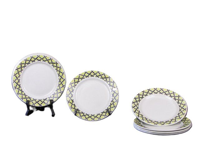 Lot de 10 Assiettes à Dessert Anciennes –  Faïence Fine Badonviller / Fénal Frères