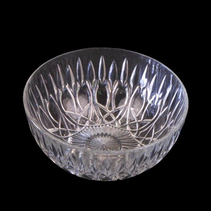 Saladier en Verre Moulé à Facettes 