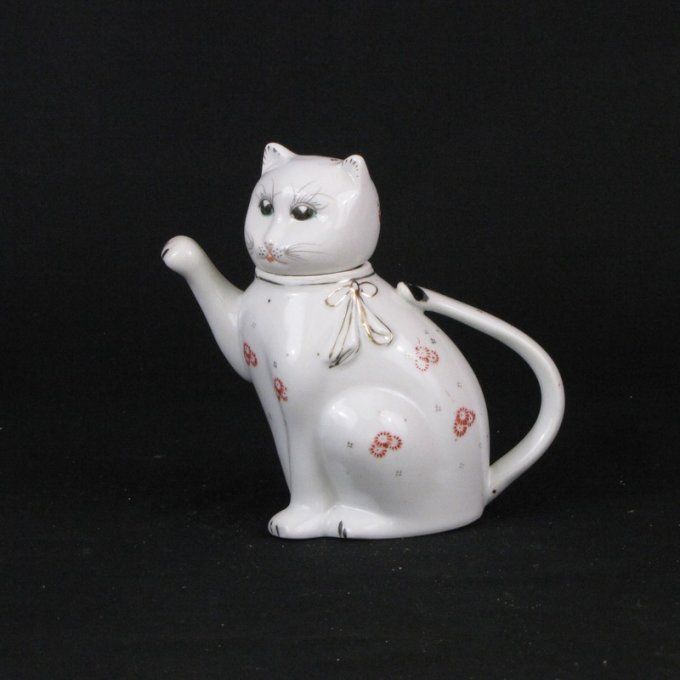 Charmante théière vintage décorative en forme de chat