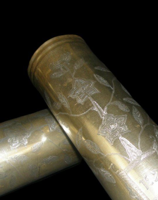Paire de vases en douilles d’obus – Art des tranchées 1920