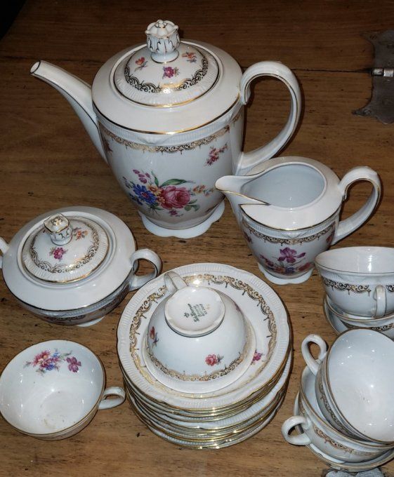 Élégant service à café/thé en porcelaine fine de Bavière – Schlosser Bavaria