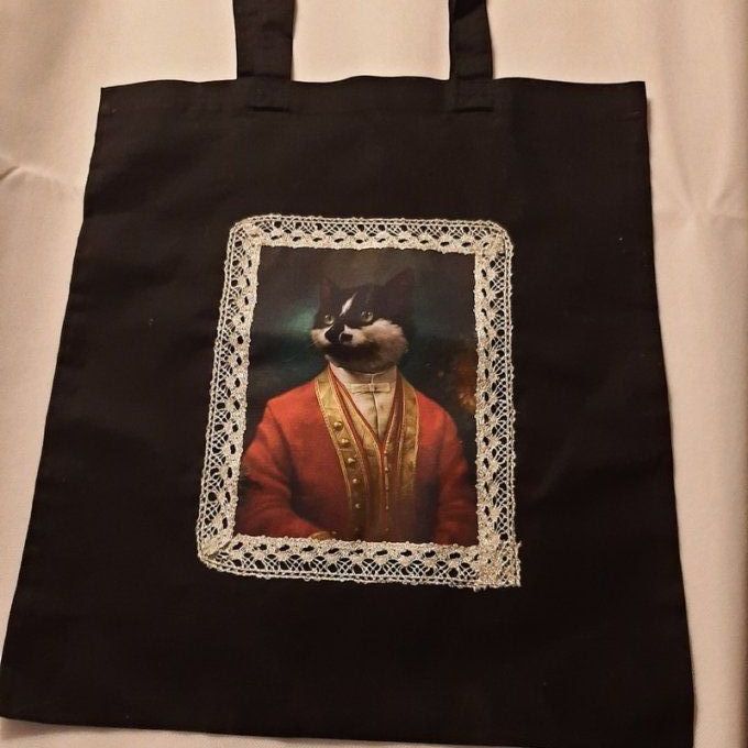 Tote-bag  toile de coton noir  pour faire ses courses avec chic!