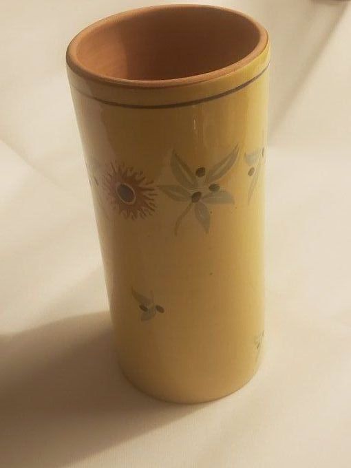 Rafraichissoir en argile émaillé - Décor floral style provençal