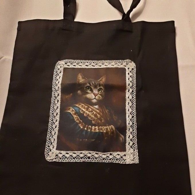 Tote-bag  toile de coton noir  pour faire ses courses avec chic!