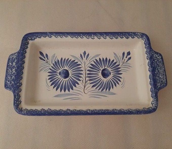 Ravier vintage HB Henriot Quimper – Décor floral bleu et blanc 